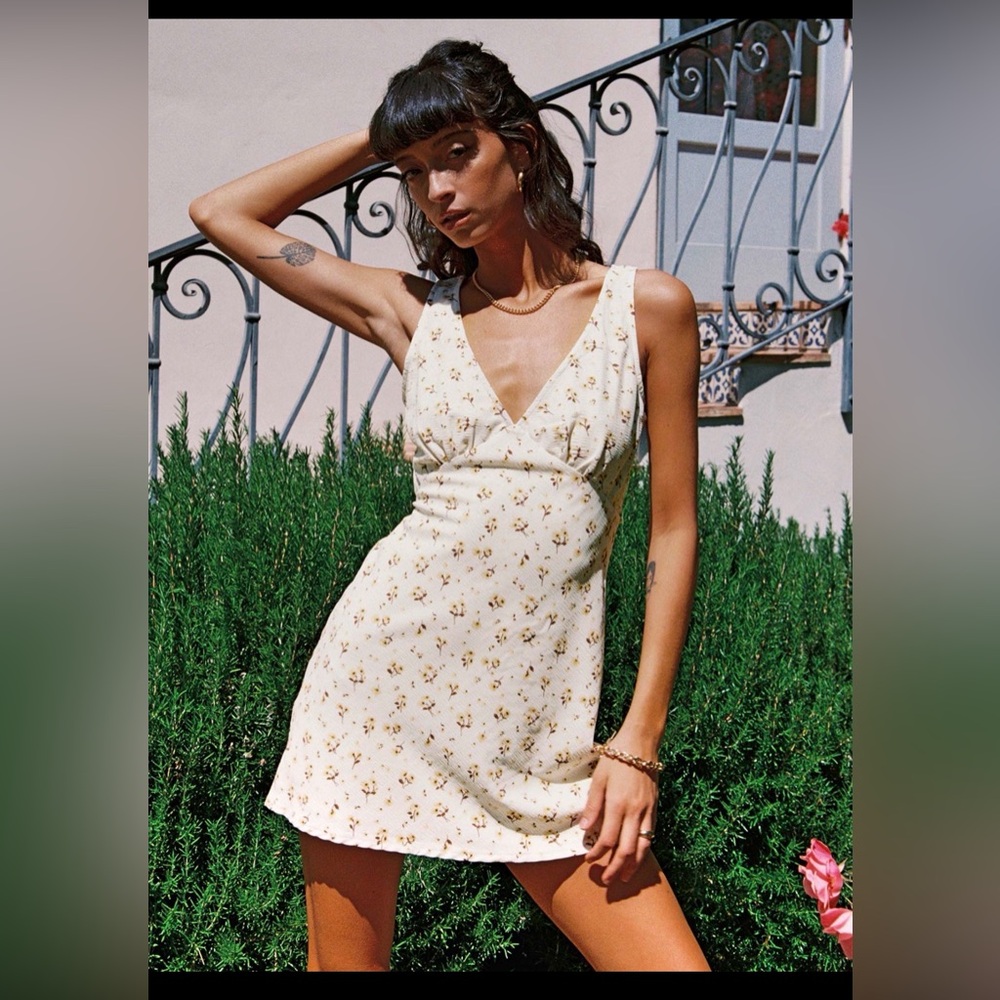 Princess Polly Nellie Mini Dress white/yellow floral